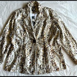 Brand new Berek jacket. Animal print with metallic wash. XXL. Fashionable & fun